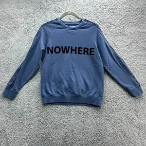 Zara Boys 11/12 Nowhere Sweatshirt Zipper Accents Blue With Black‎ Letters